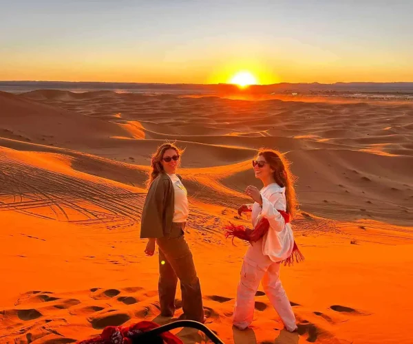 sunset in the sahara desert